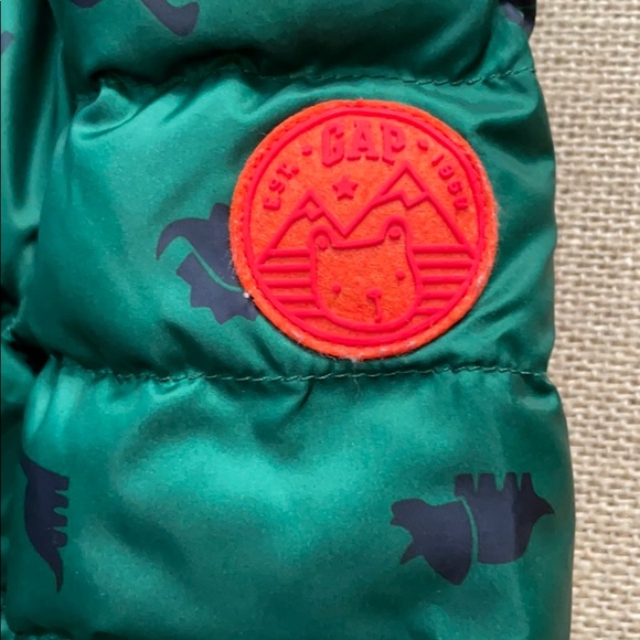 EUC Gap dinosaur hooded packable down puffer coat - Picture 2 of 8